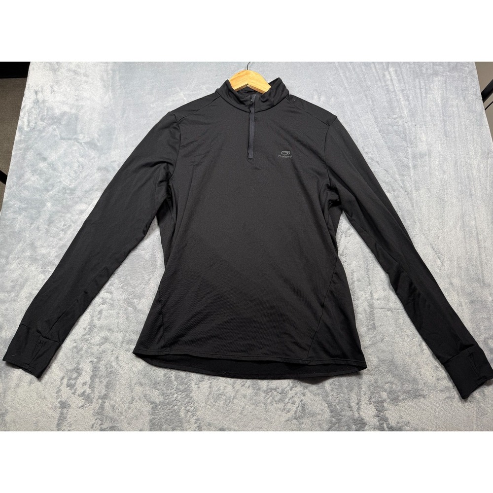 Kalenji By Decathlon Shirt Men Large Black Running Athletic Quarter Zip Pullover